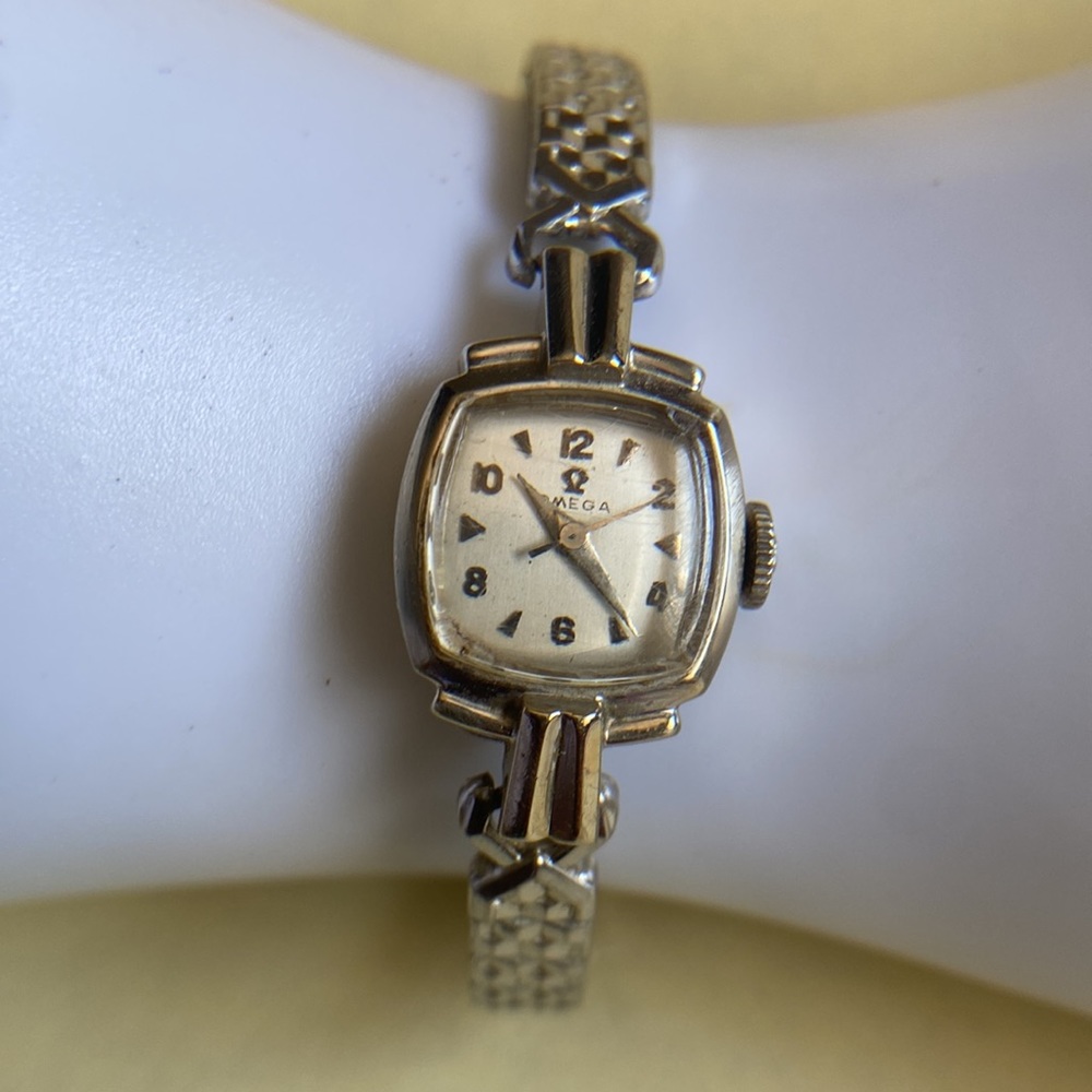 Authentic Omega Vintage 14K White GF Band Manualwind Cocktail Ladies Watch Runs! - Picture 3 of 11